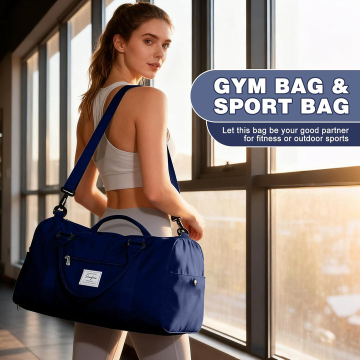 Sport Duffel Bag Damen Herren Sporttasche mit Schuhfach & Nassfach Reisetasche Handgepäck Tasche Spo