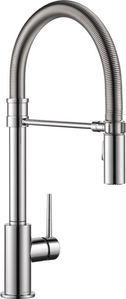 DELTA Trinsic Pro Einhebel-Federauslauf Küchenspüle Wasserhahn mit herausziehbarem Sprüher und magne