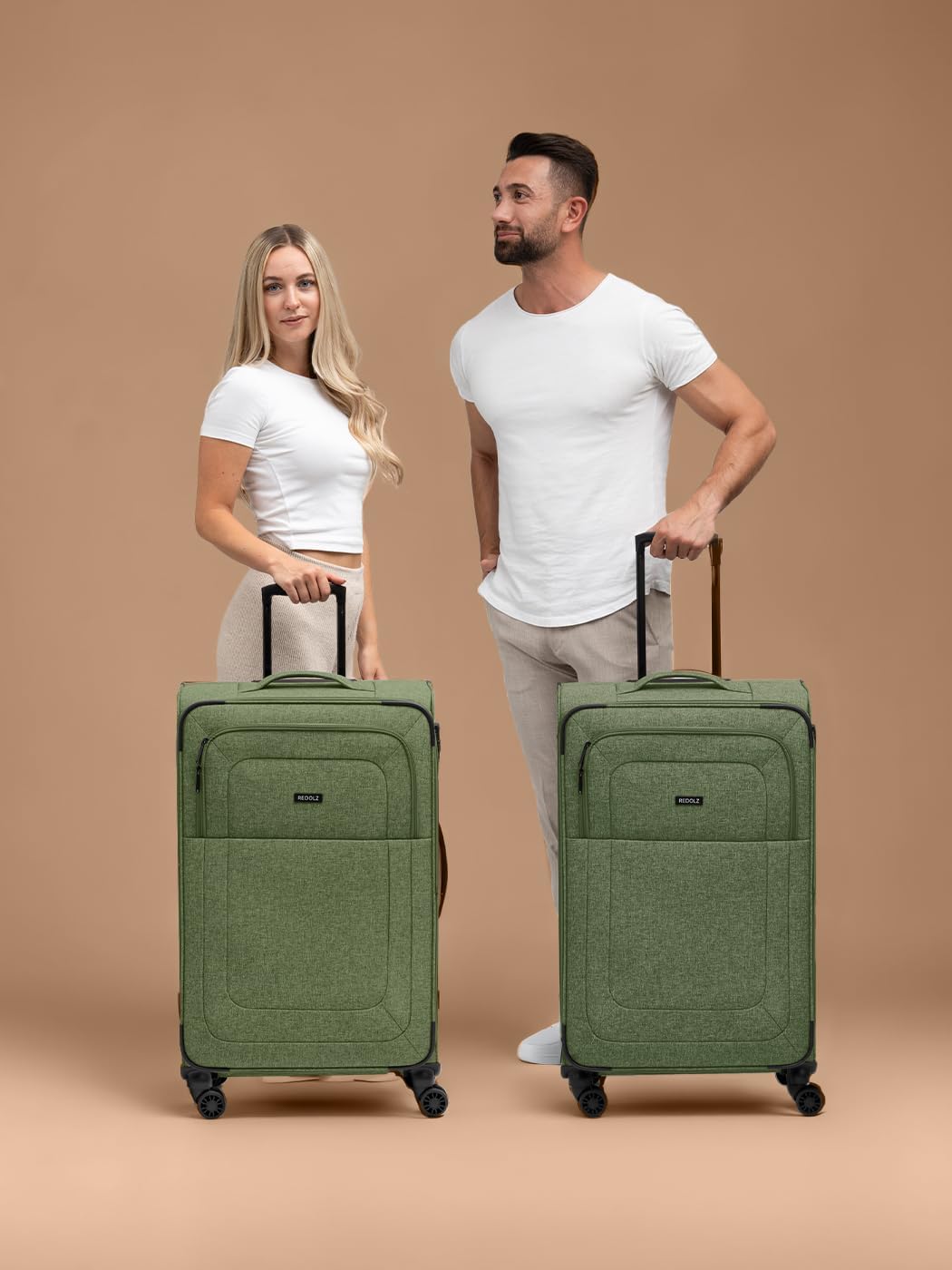 REDOLZ Weichschalen Koffer für Damen & Herren | Leichter Trolley 77 cm mit 4 Doppelrollen & TSA-Schl