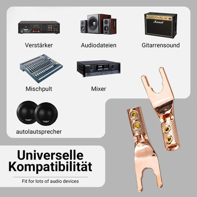 Tertullus 8 Stück Reines Kupfer HiFi Kabelschuhe Lautsprecher Schrauben High End Y-Stecker kabelschu