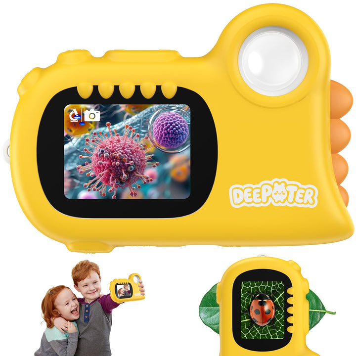 2 in 1 Mikroskop für Kinder, Deepoter 1000X Mikroskop Digital mit 2.0" IPS, Handy USB Mikroskop mit