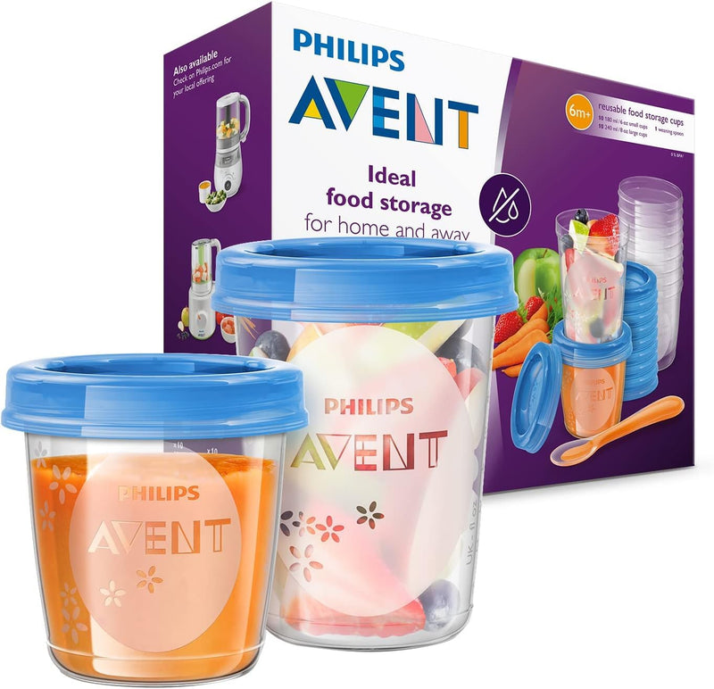 Philips Avent 4-in-1-Babynahrungszubereiter SCF883/01 mit 20er Pack Aufbewahrungsbecher für Babynahr