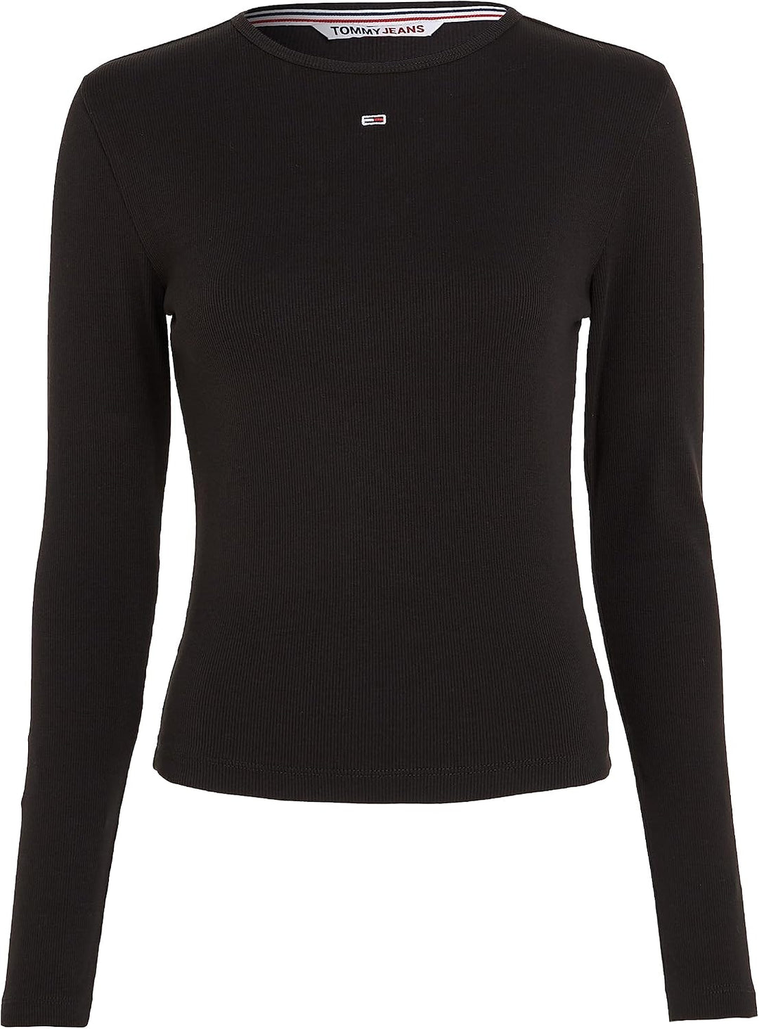 Tommy Jeans Damen Tjw BBY Essential Rib Ls Dw0dw14277 Langarm Strickoberteile XXS Schwarz, XXS Schwa