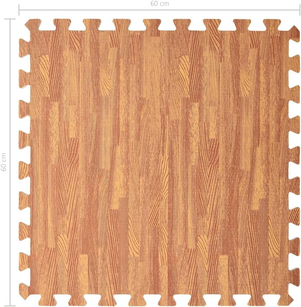 vidaXL 24x Puzzle Bodenmatte Holzoptik Schutzmatten Puzzlematten Bodenschutzmatten Sportmatten Unter