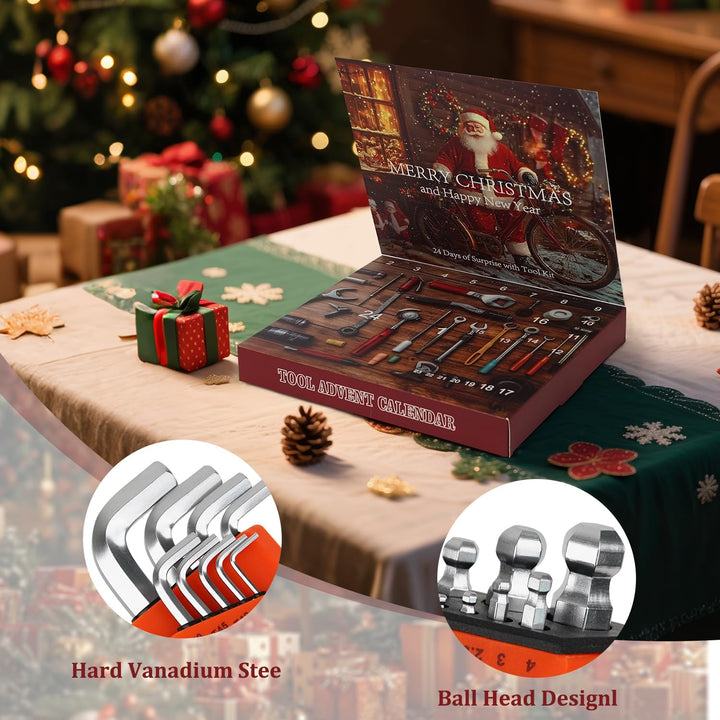 Werkzeug Adventskalender - 24 Tage Weihnachten Countdown Kalender Mechanische Werkzeuge Set Weihnach