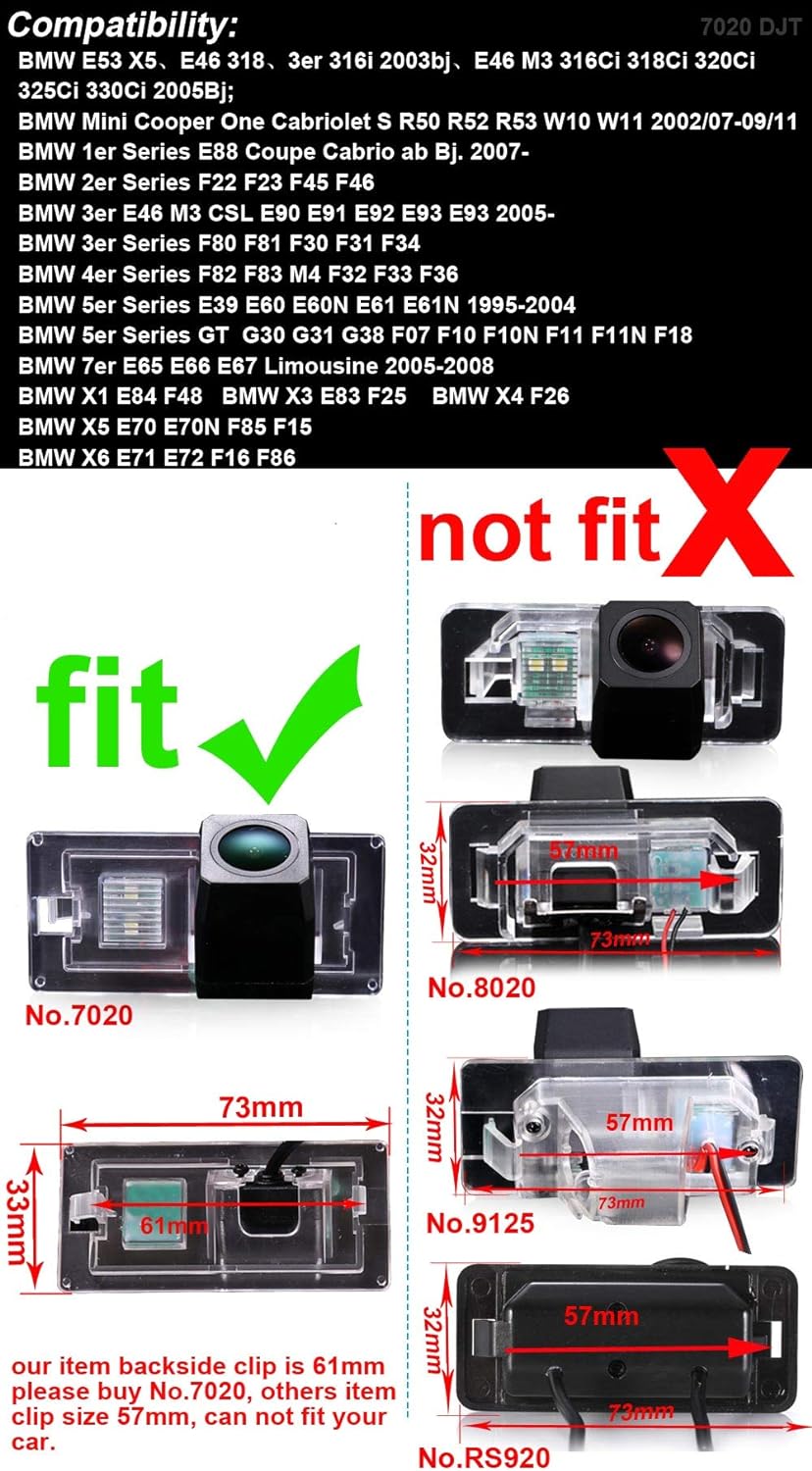 Super Pro HD Auto Kennzeichenbeleuchtung Rückfahrkamera für BMW E53 X5 E46 318 3er 316i 2003bj E46 3