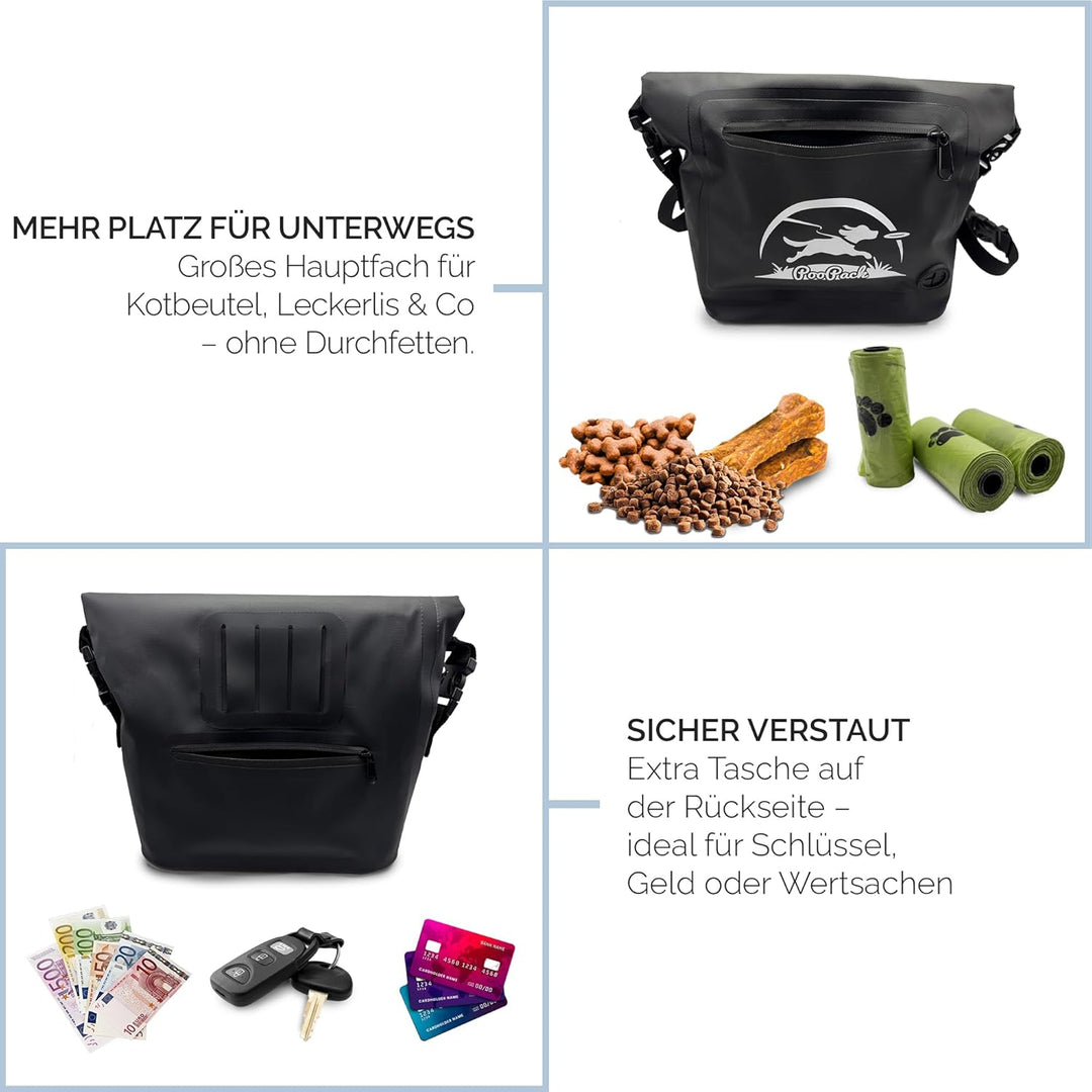 Taleas Leckerlitasche für Hunde – Wasserfeste Gassi Tasche mit geruchsdichtem Kotbeutel-Fach – Hunde