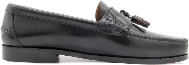 MARTTELY Herren Slipper Business Schuhe Ledersohle Rahmengenäht Premium Tassel Loafer 45 EU Schwarz,