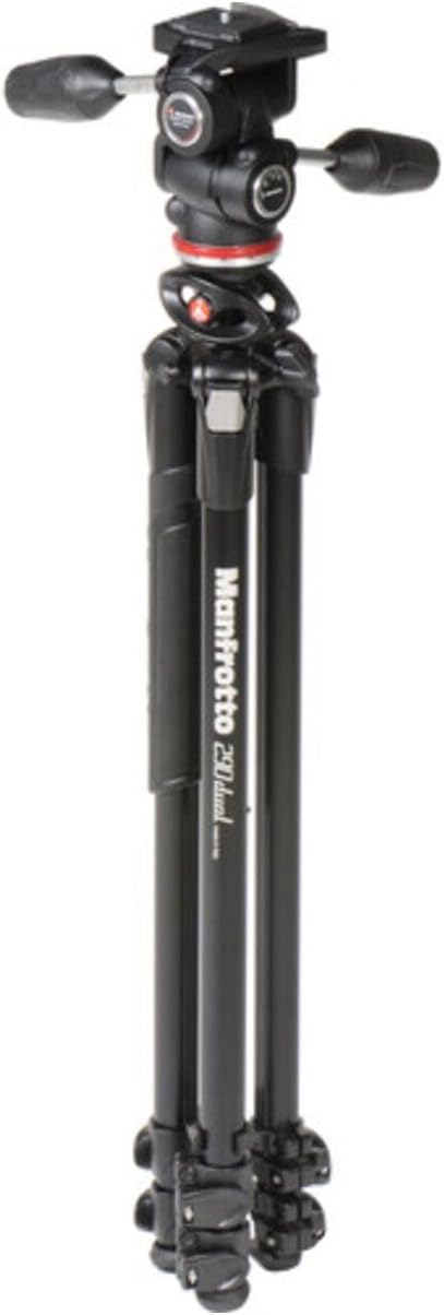 Manfrotto MK290DUA3-3W 290 DUAL Kit Alu 3 Segmemte (90 Grad Mittelsäule, 3-Wege Neiger) Single, Sing