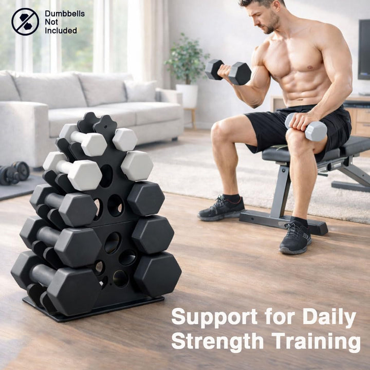 Hantelständer Hantelablage Metall Hantel Ständer Kurzhantelständer A-Rahmen Dumbbell Rack 5-stufig,