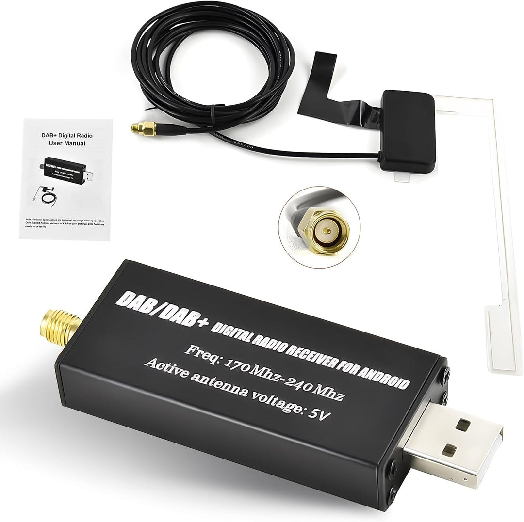 Podofo DAB/DAB+ Adapter Digital Radio Receiver Adapter DAB+ Radio Tuner Receiver mit Antenne + SMA A