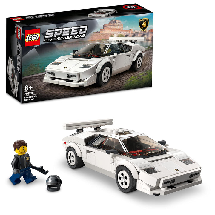 LEGO Speed Champions Lamborghini Countach Bausatz für Modellauto, Auto-Spielzeug mit Cockpit für 2 F