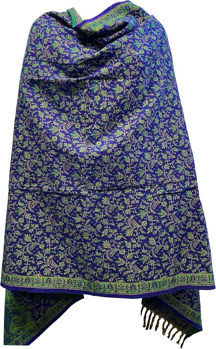 Luxuriöser Schal aus Yakwolle, handgefertigt, mit Blumenmuster, bequem, weich, Unisex, Reisewickel,