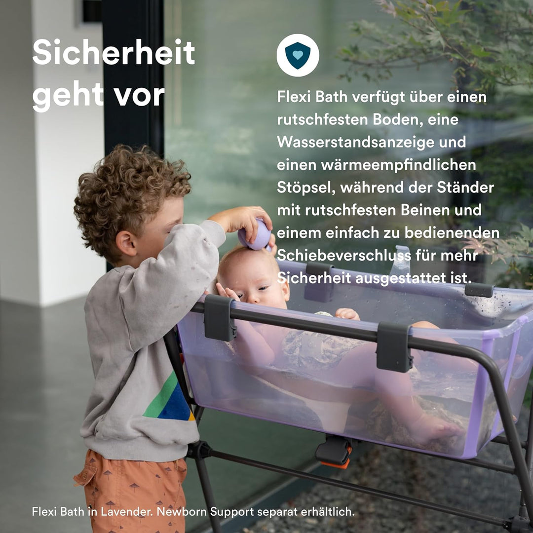 Stokke Flexi Bath (White) + Flexi Bath Stand - Babybadewanne für Babys bis 10 kg - Faltbar, langlebi