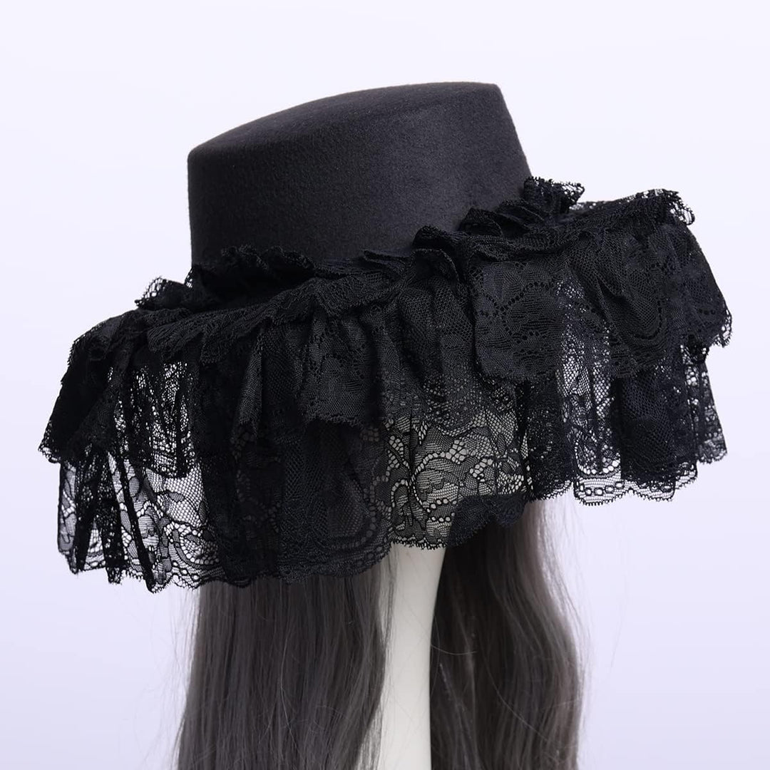 COSDREAMER Viktorianischer Hut für Damen, Gothic-Stil (Schwarz 1), Schwarz 1