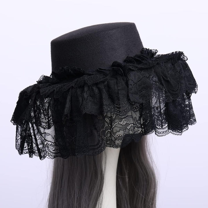 COSDREAMER Viktorianischer Hut für Damen, Gothic-Stil (Schwarz 1), Schwarz 1