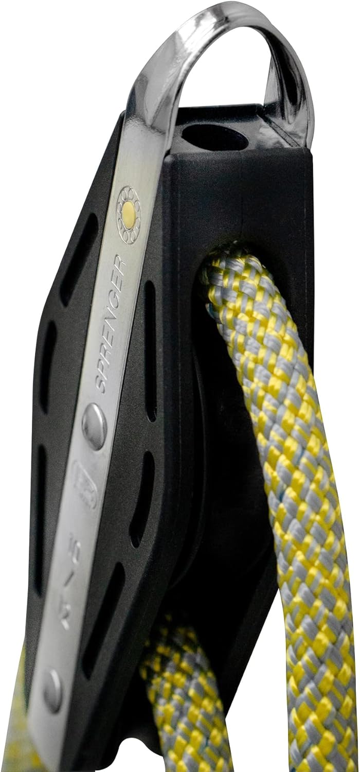 Sprenger Grossschot-Talje 10 mm Seilzug I S-Block Gleitlager, Schotklemme – 15 Meter Schot I UV-best