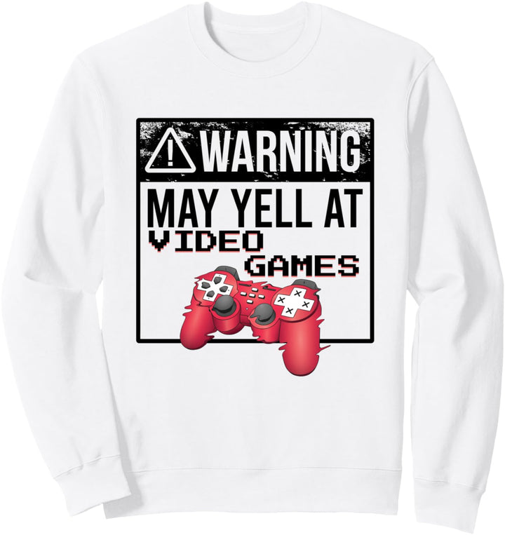 WARNUNG! KANN BEI VIDEOSPIELEN SCHREIEN! Gamer Meme Sweatshirt