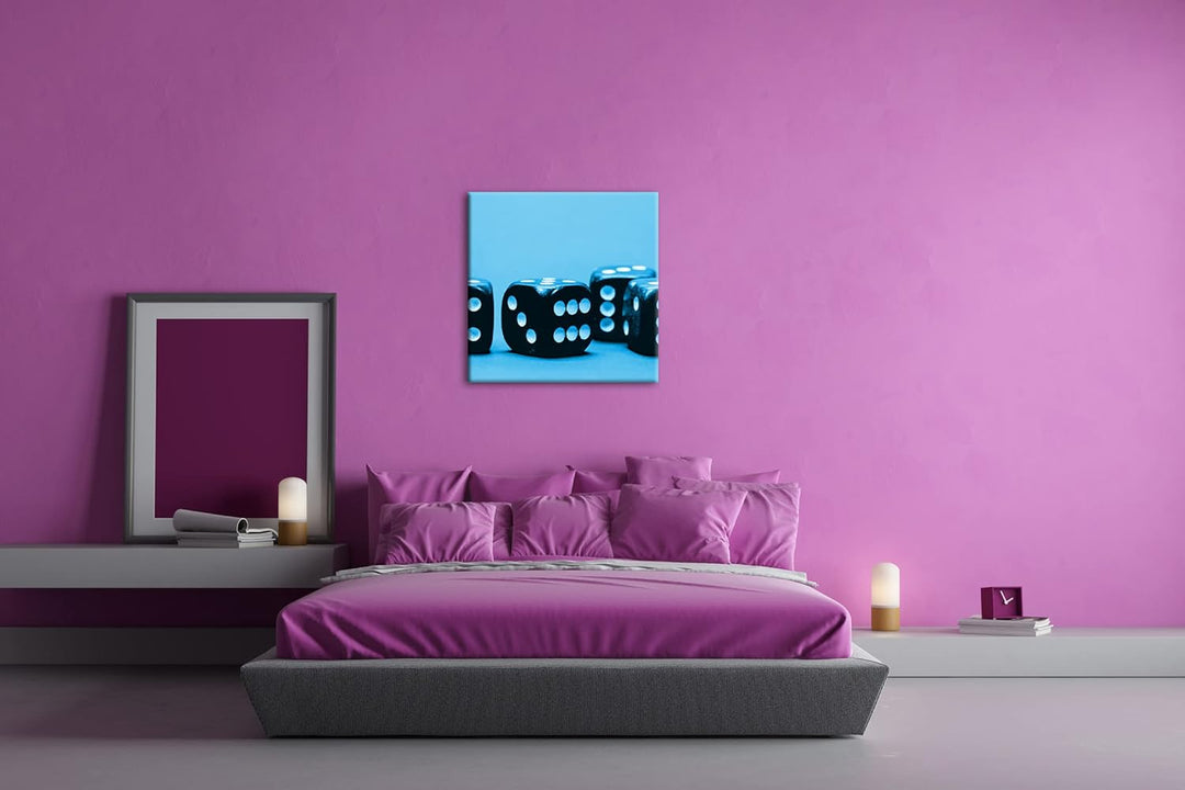 deyoli quadratische Pinke Spielwürfel im Format: 60x60 Effekt: Zeichnung als Leinwandbild, Motiv auf