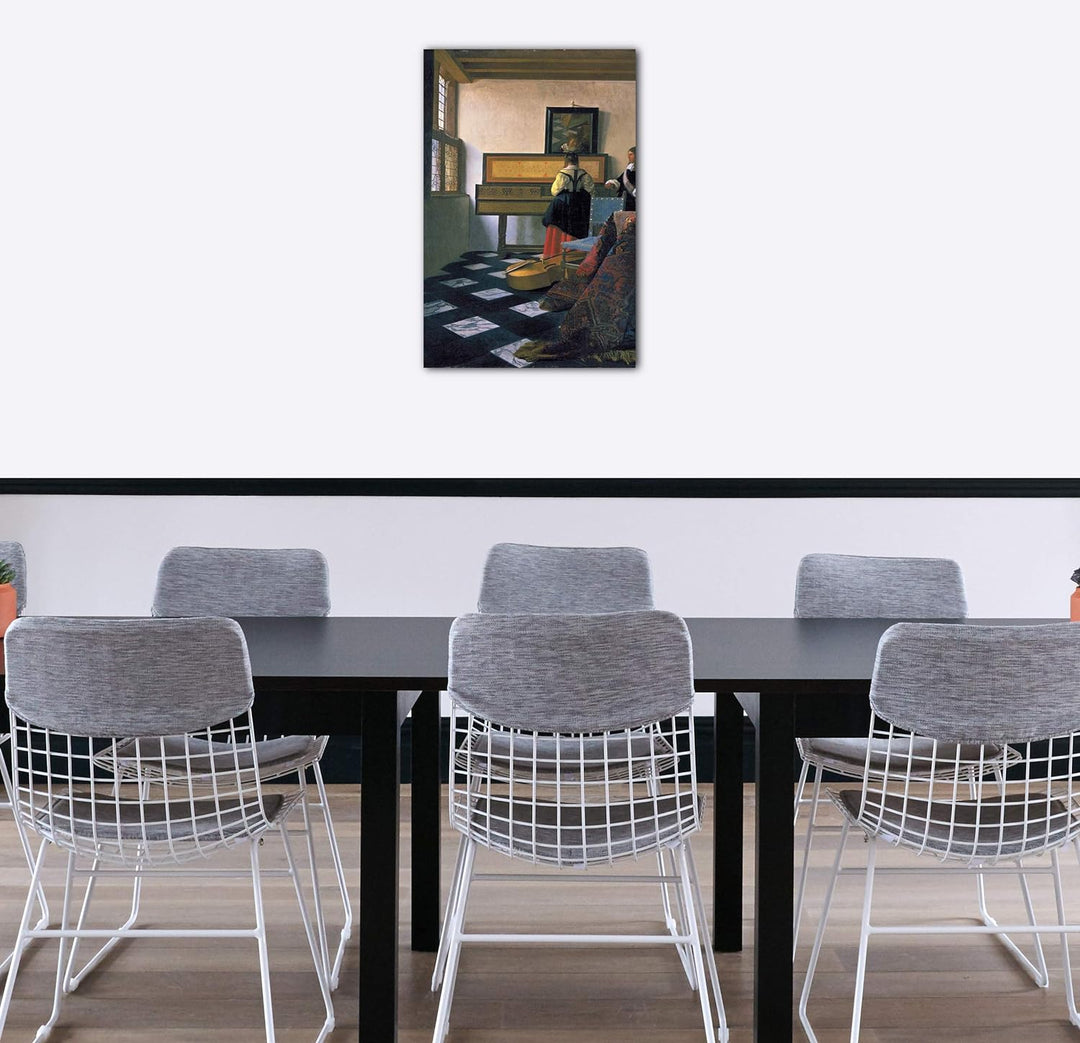 Printed Paintings Leinwand (60x80cm): Jan Vermeer - Die Musikstunde (1662/1665) 60x80 cm, 60x80 cm