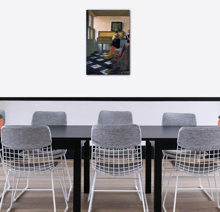 Printed Paintings Leinwand (60x80cm): Jan Vermeer - Die Musikstunde (1662/1665) 60x80 cm, 60x80 cm