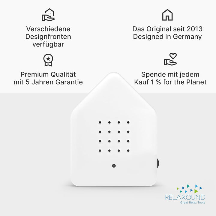 RELAXOUND ORIGINAL Zwitscherbox "White" – Moderne Vogelgezwitscher Box – Entspannender Vogelgesang –