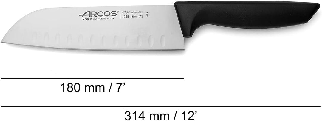 Arcos Serie Niza - Santoku Messer Messer Asiatischer Art- Klinge Nitrum Edelstahl 180 mm - HandGriff