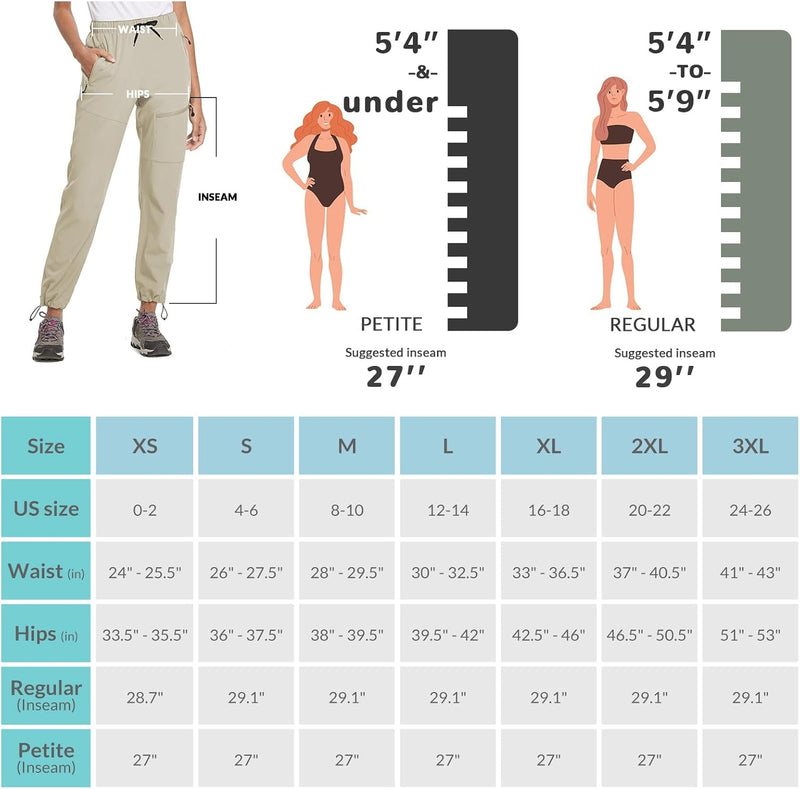 BALEAF Damen Outdoorhose Wanderhose Wasserdicht Schnelltrocknend Leicht Trekkinghose Capris UV Schut
