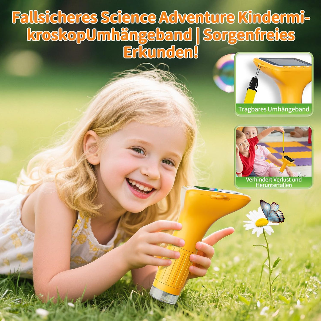 Digitales Mikroskop für Kinder, SKYBASIC Mini-Mikroskopkamera mit 3,0-Zoll-IPS-Bildschirm, 1000-fach