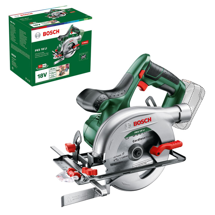 Bosch Akku Handkreissäge PKS 18 LI (ohne Akku, 18 volt System, im Karton) Kreissäge (Ohne