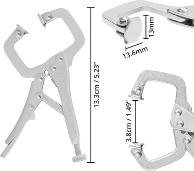 Kurtzy 13,3 cm Schraubzwingen Klemmzwingen Metall Schnellspannzwingen Set Verstellbar mit Schraube S