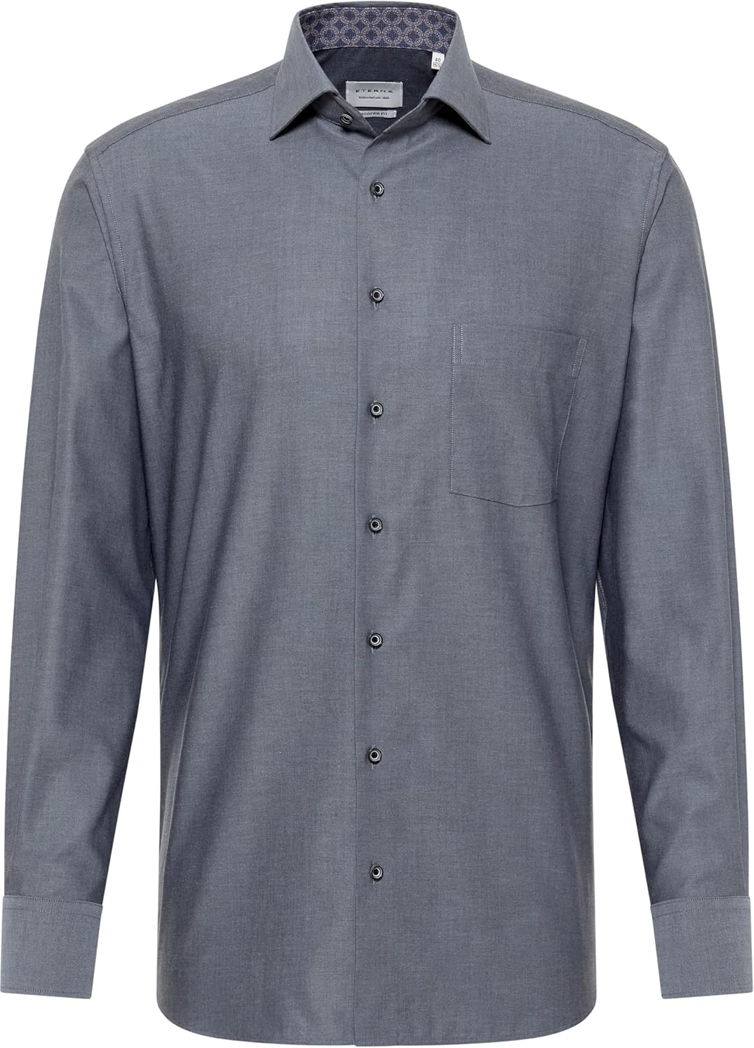ETERNA Herren unifarbenes Popeline-Hemd MODERN FIT 44 Kragen / 67 Ärmel Anthrazit, 44 Kragen / 67 Är