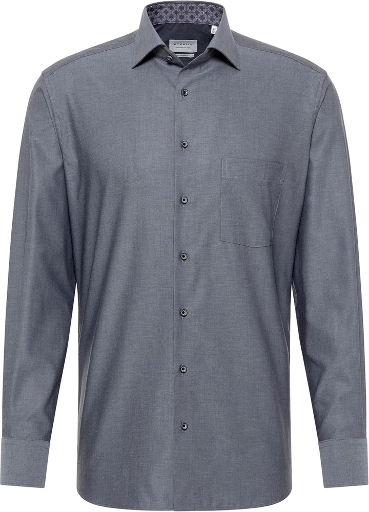 ETERNA Herren unifarbenes Popeline-Hemd MODERN FIT 44 Kragen / 67 Ärmel Anthrazit, 44 Kragen / 67 Är