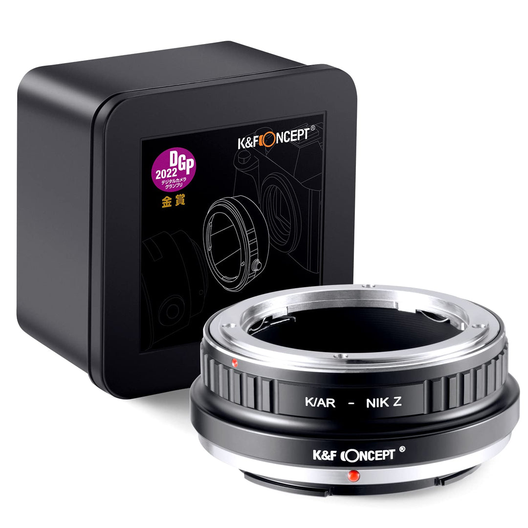K&F Concept Lens Mount Adapter K/AR-NIK Z Manual Focus Kompatibel mit Konica Auto-Reflex (AR) SLR Ob