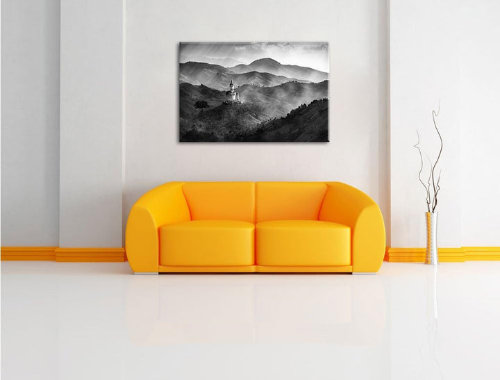 Pixxprint Buddha als Leinwandbild/Grösse: 100x70 / Wandbild/Kunstdruck/fertig bespannt, 100x70