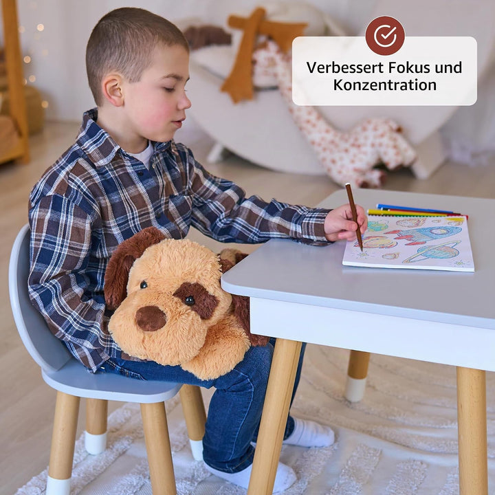 ODOXIA Gewichtskuscheltier Hund | 2,3 kg Sensorik Anxiety Weighted Hund Plüschtier für Kinder &amp; Erwa