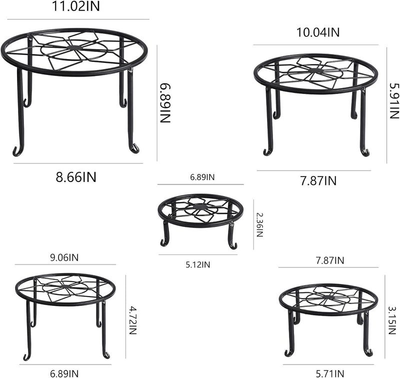 MUAEEOK 5 Stück Metall-Pflanzenständer, robuster Topfhalter für Blumentopf, für drinnen und draussen