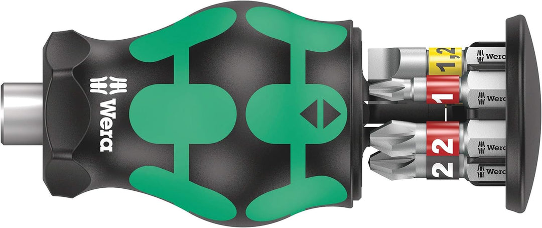 Wera 05008873001 Kraftform Kompakt Stubby 1 Schraubendreher mit Bit Magazin, 6-teilig KK Stubby Maga