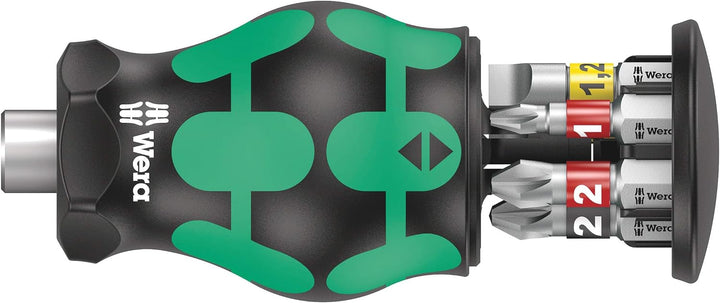 Wera 05008873001 Kraftform Kompakt Stubby 1 Schraubendreher mit Bit Magazin, 6-teilig KK Stubby Maga