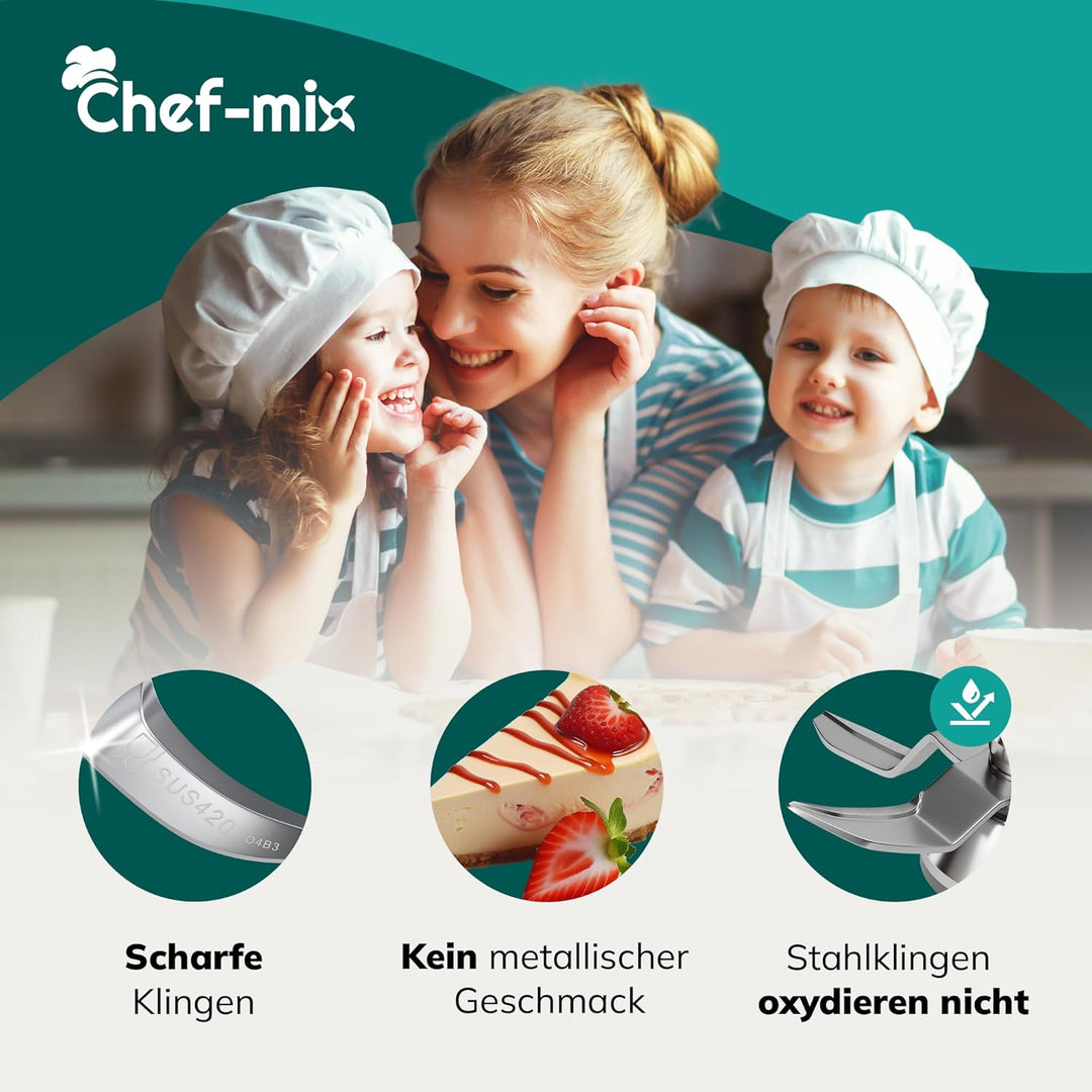TM6 Ersatzmesser Mixmesser aus Edelstahl mit Dichtring Ersatz für Vоrwerk Thermоmix Messer TM6 TM7 -