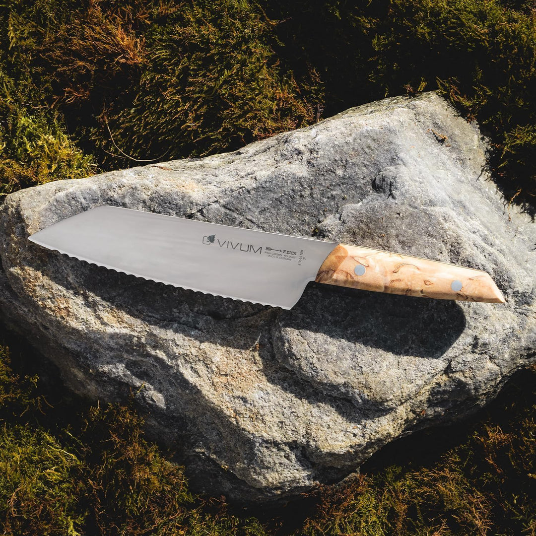 F. DICK Allzweckmesser VIVUM 18 cm - rostfrei, Klinge extra scharf, 58 HRC, Universalmesser Birkenho
