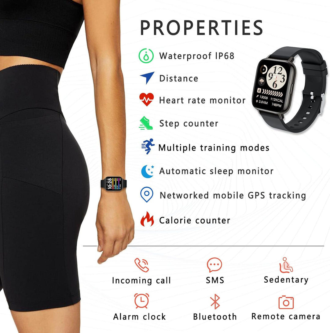 SUPBRO Smartwatch 1.69 Zoll HD Voll Touchscreen Fitness Tracker Uhr, IP68 Wasserdicht Fitnessuhr mit