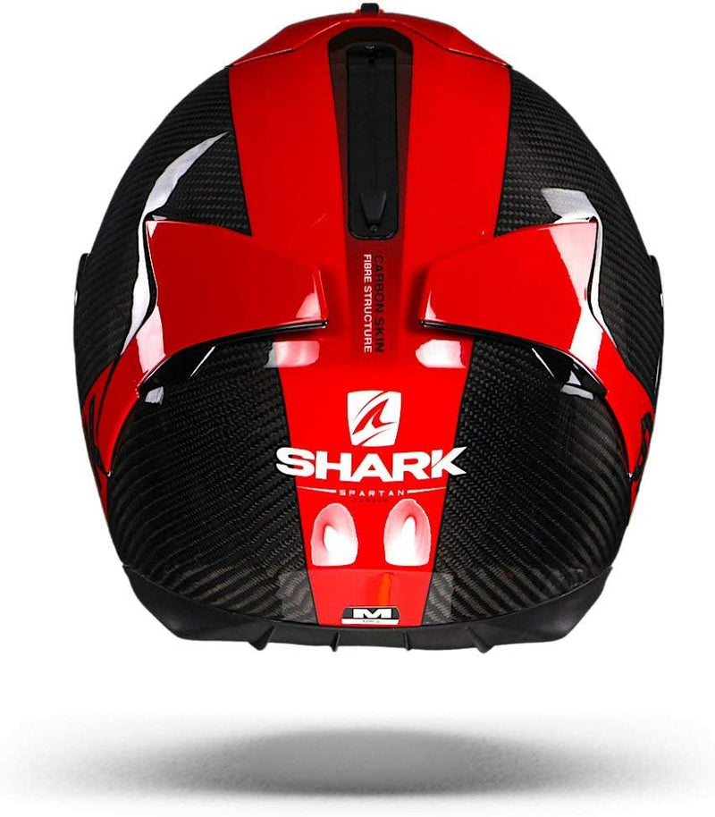 SHARK Motorradhelm Hark Spartan Carbon Skin, Schwarz/Rot, Grösse XS XS Noir/Rouge, XS Noir/Rouge