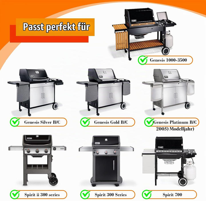 Denmay 44 x 30,5cm Gusseisen Grillplatte für Weber Spirit I II 300 Serie E310 E320 E330, S310 S320 S
