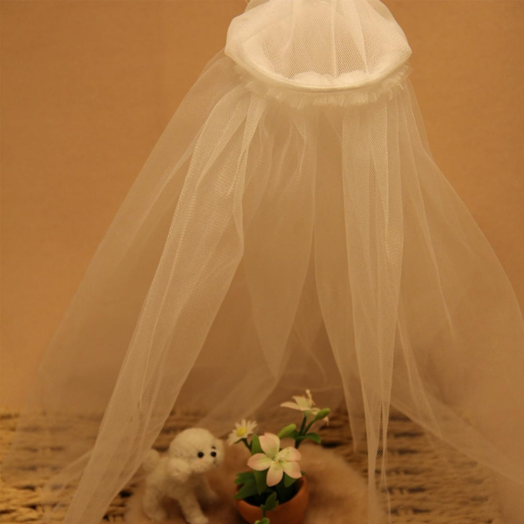 1:12 Puppenhausmöbel Bett Vorhang, Miniatur Schlafzimmer Zubehör Vorhänge Deko für Puppenhaus