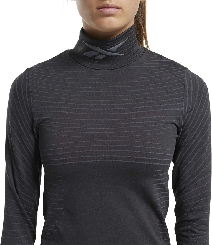 Reebok Damen Ts Thermowarm Smls Ls Nahtlos XS Schwarz, XS Schwarz
