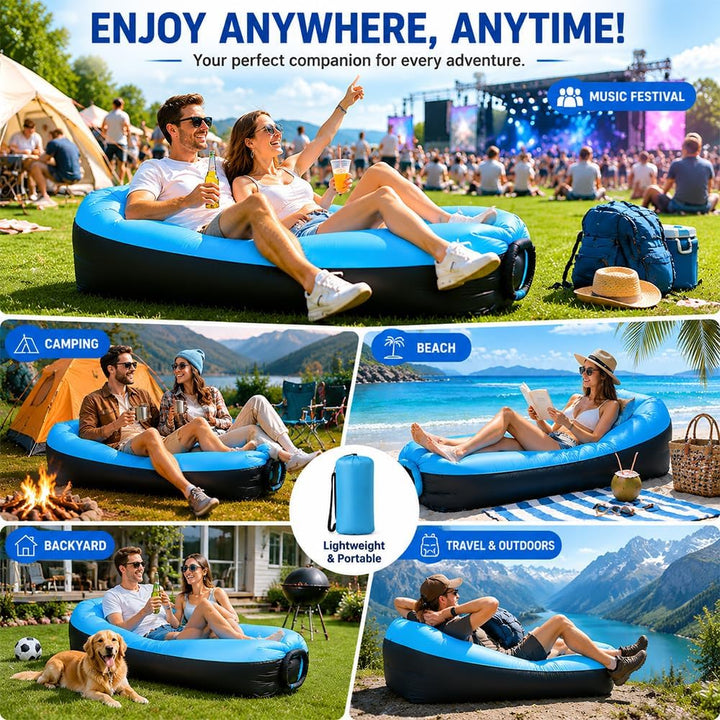 Aufblasbares Sofa, Camping Sofa Aufblasbar, Tragbares Luft Sitzsack mit Aufbewahrungstasche, Air Lou
