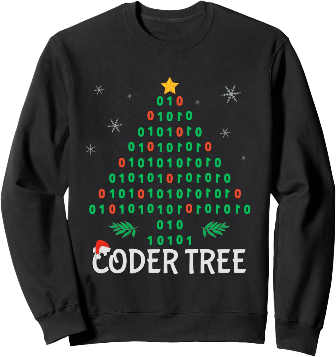 Christmas Coder Tree Santa hat Programmer Coder Sweatshirt
