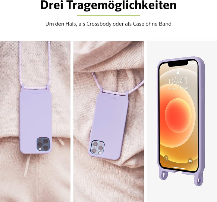 Artwizz HangOn Case kompatibel mit [iPhone 13 Pro] - Elastische Schutzhülle aus Silikon als Handyket