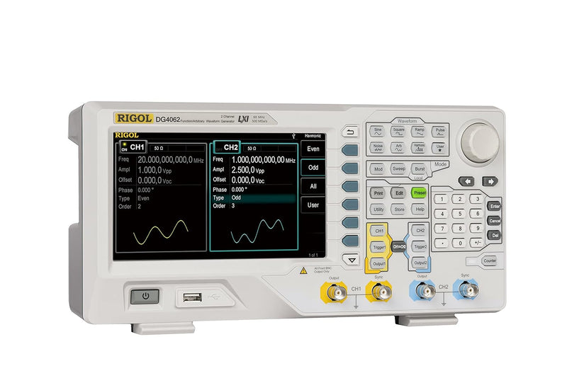 RIGOL DG4062 Function-Arbitrary -Waveform Generator, 60MHz, 500MSa/s, 2 Kanal, 115dBc/Hz Phasenrausc